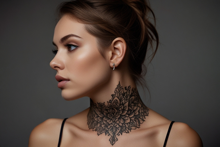 Neck Tattoos for Women 