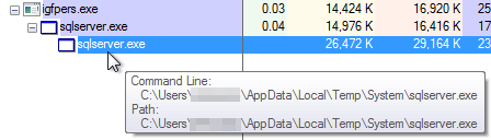 gfpeß axe sq I server exe qlsenjerexe Command Ljna: 14.976 K 28.472 K 16.920K 23.184K Vpp Data LocaI Temp Syst em sqlservar axe Data M_ocal Tamp Systam sqlservar exe