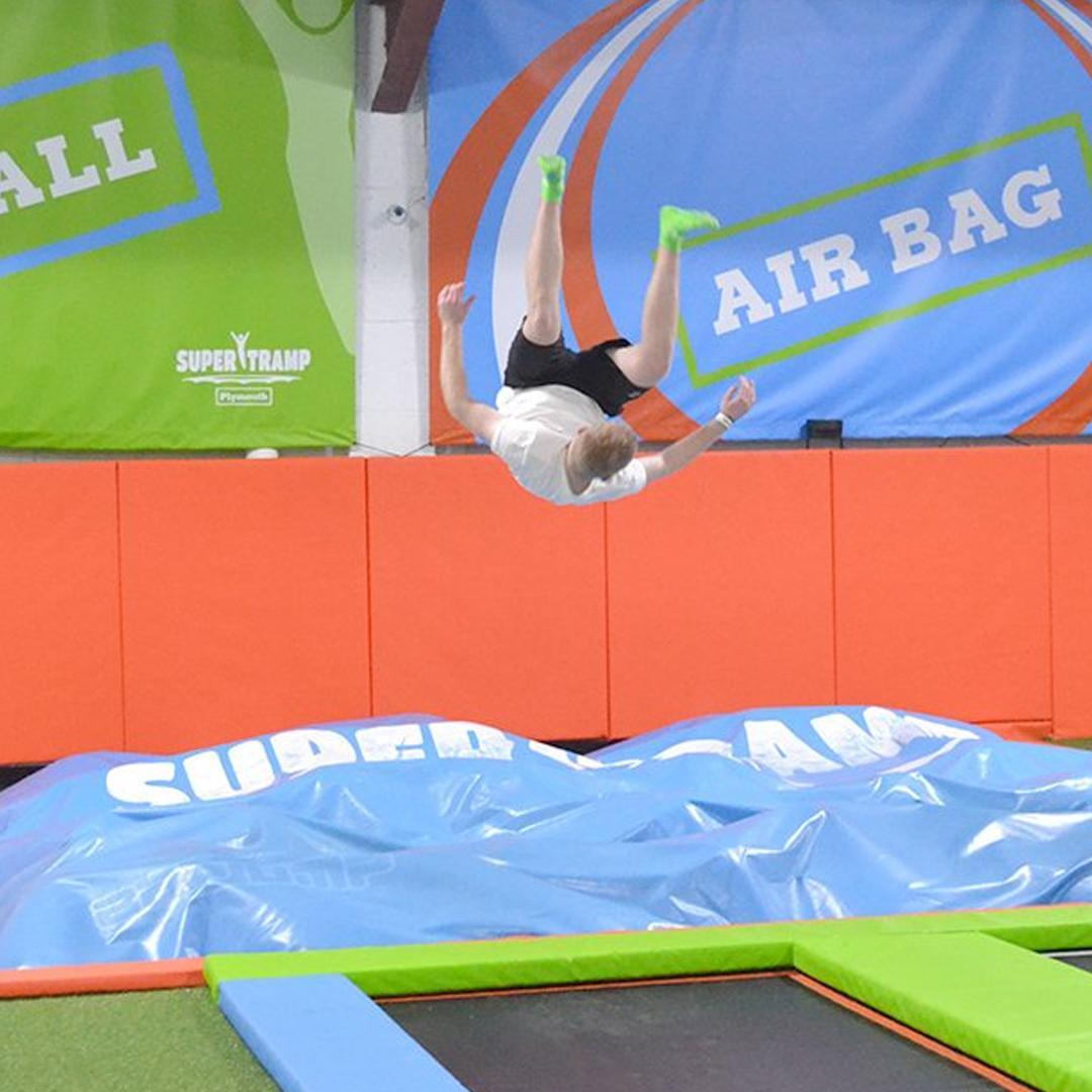 Never Dive or Jump Head-First into Airbags - trampoline park safety tips