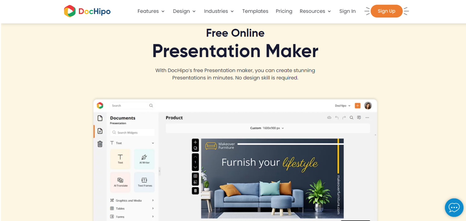 DocHipo Presentation maker page