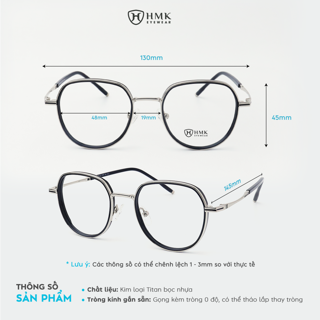 Thông số sản phẩm của mắt kính HMK Eyewear