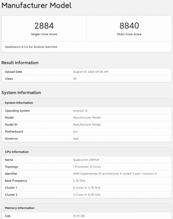 Snapdragon 8 Gen 4 : Apparition sur Geekbench