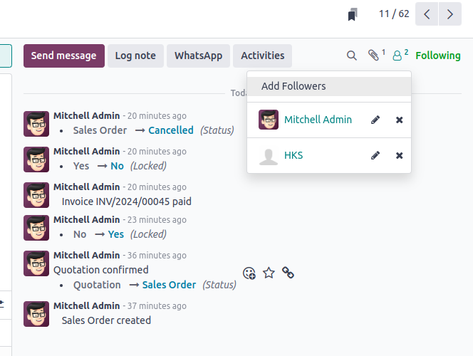 Chatter In Odoo 