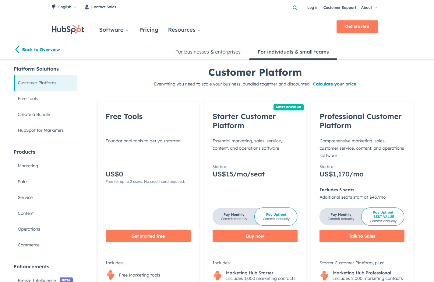 HubSpot CRM Pricing