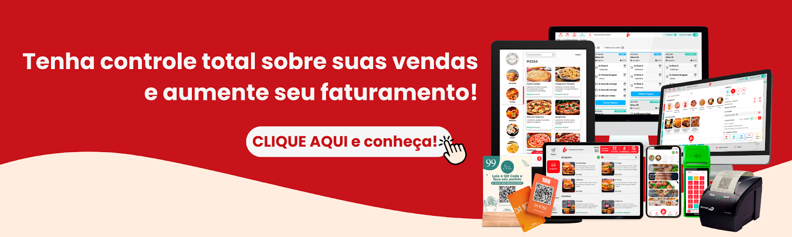 Imagem destacando controle total sobre vendas com dispositivos tecnológicos, promovendo aumento de faturamento para negócios.