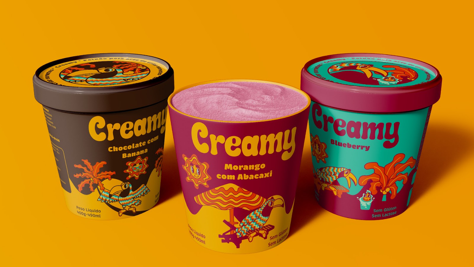 Image from the Creamy: Branding and Visual Identity Rooted in Rio's Vibrant Culture article on Abduzeedo