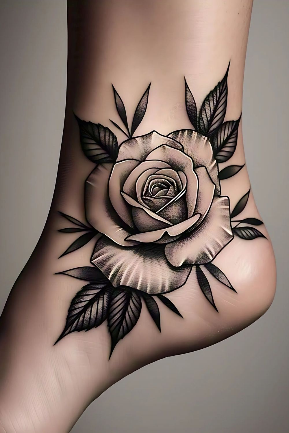 Rose Ankle Tattoo