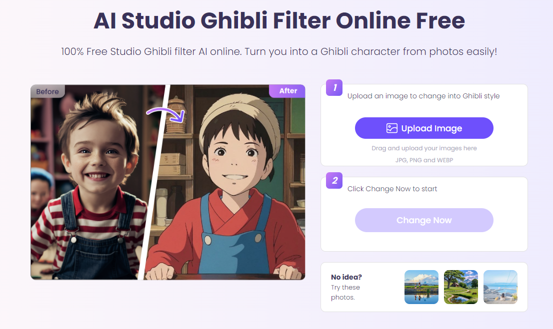 Vidnoz AI Studio Ghibli Filter – Transform Selfie Photos into Ghibli Style