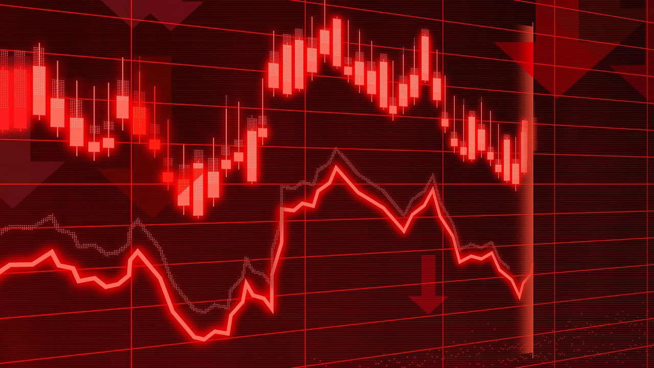 Red candles chart.