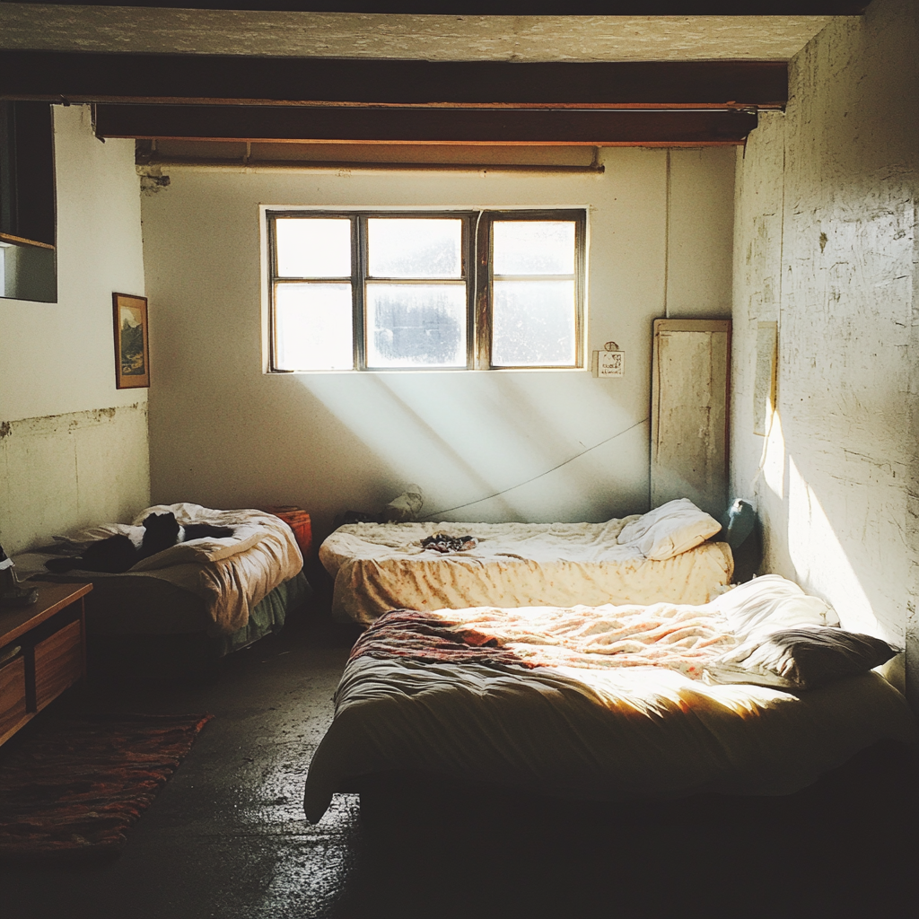 Beds in a shelter | Source: Midjourney