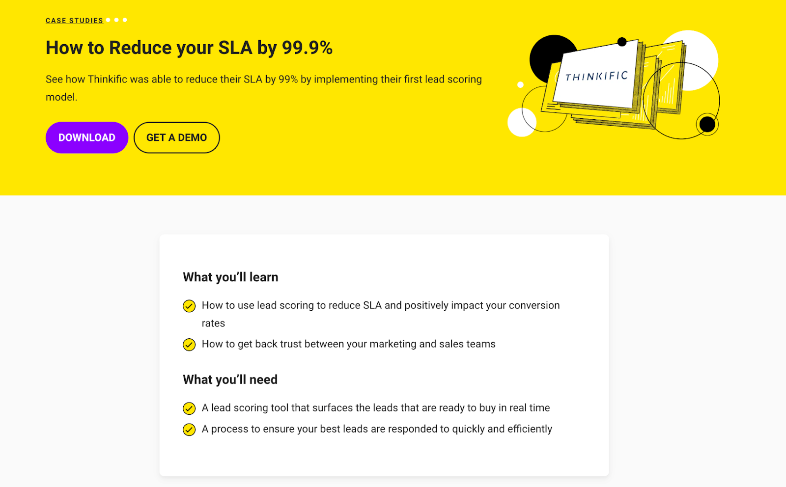 screenshot of breadcrumb case study , yellow background