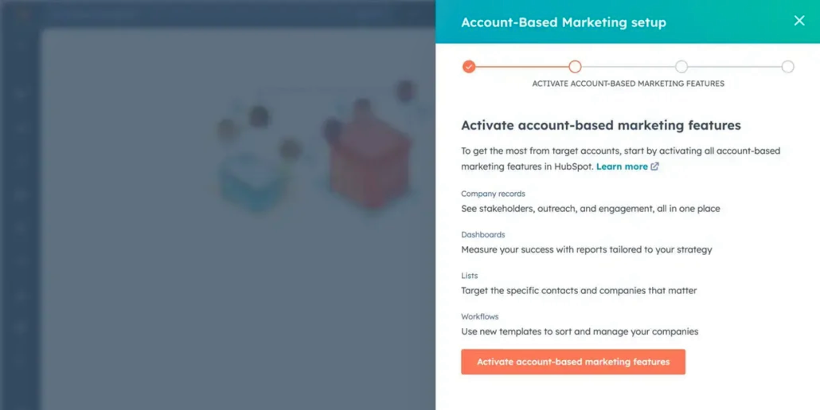 Screenshot of HubSpot’s AI & Data Insights feature, providing predictive analytics to enhance Account-based marketing strategies.