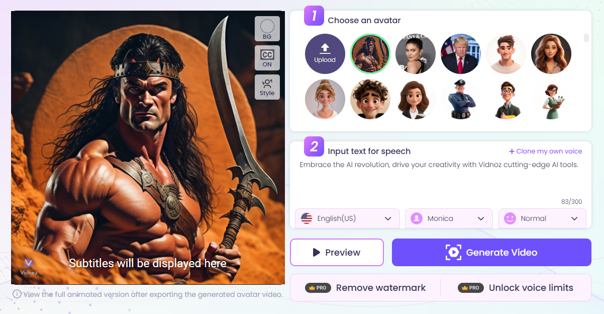 Make Conan AI Generated Barbarian Speaks