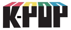 This  contain an image of the kpop logo is shown in black, white, and rainbow - colored letters