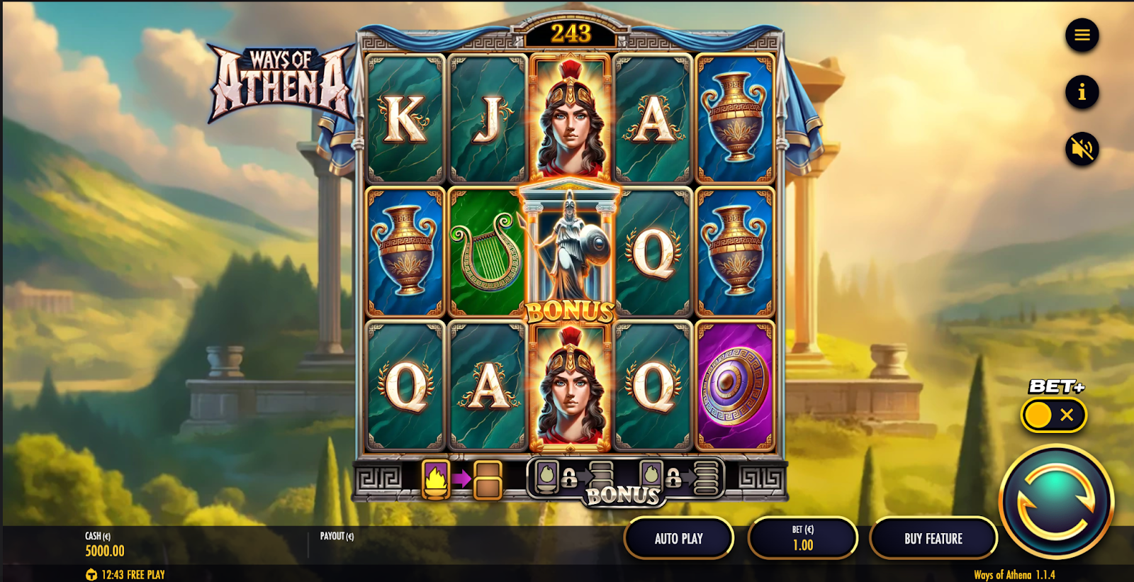 Ways of Athena slot gameplay