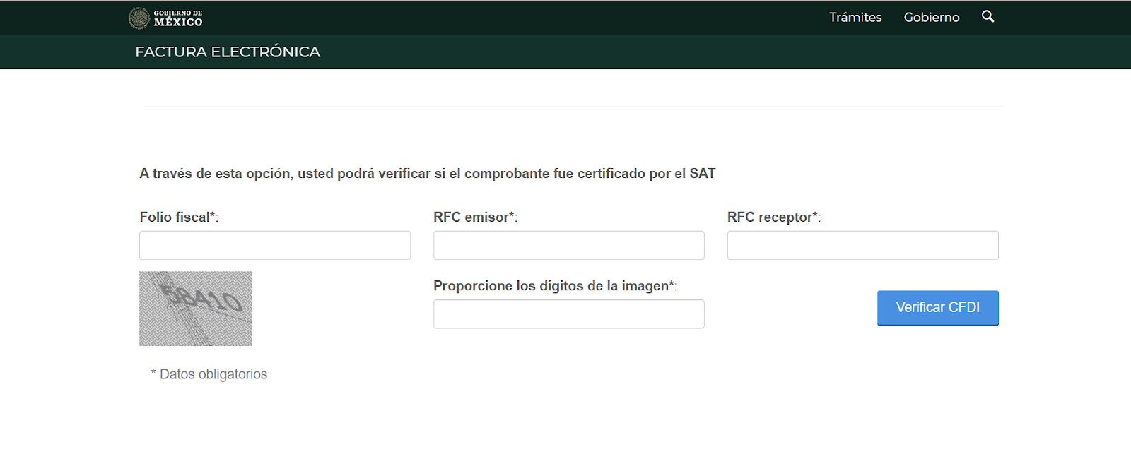 [erificador de facturas electrónicas del SAT