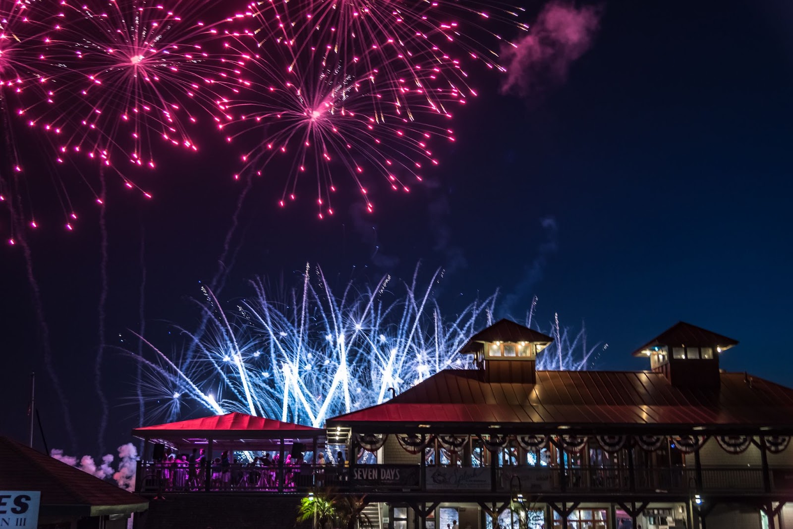 Burlington 4th of July Fireworks on the waterfront over Burlington Boat House