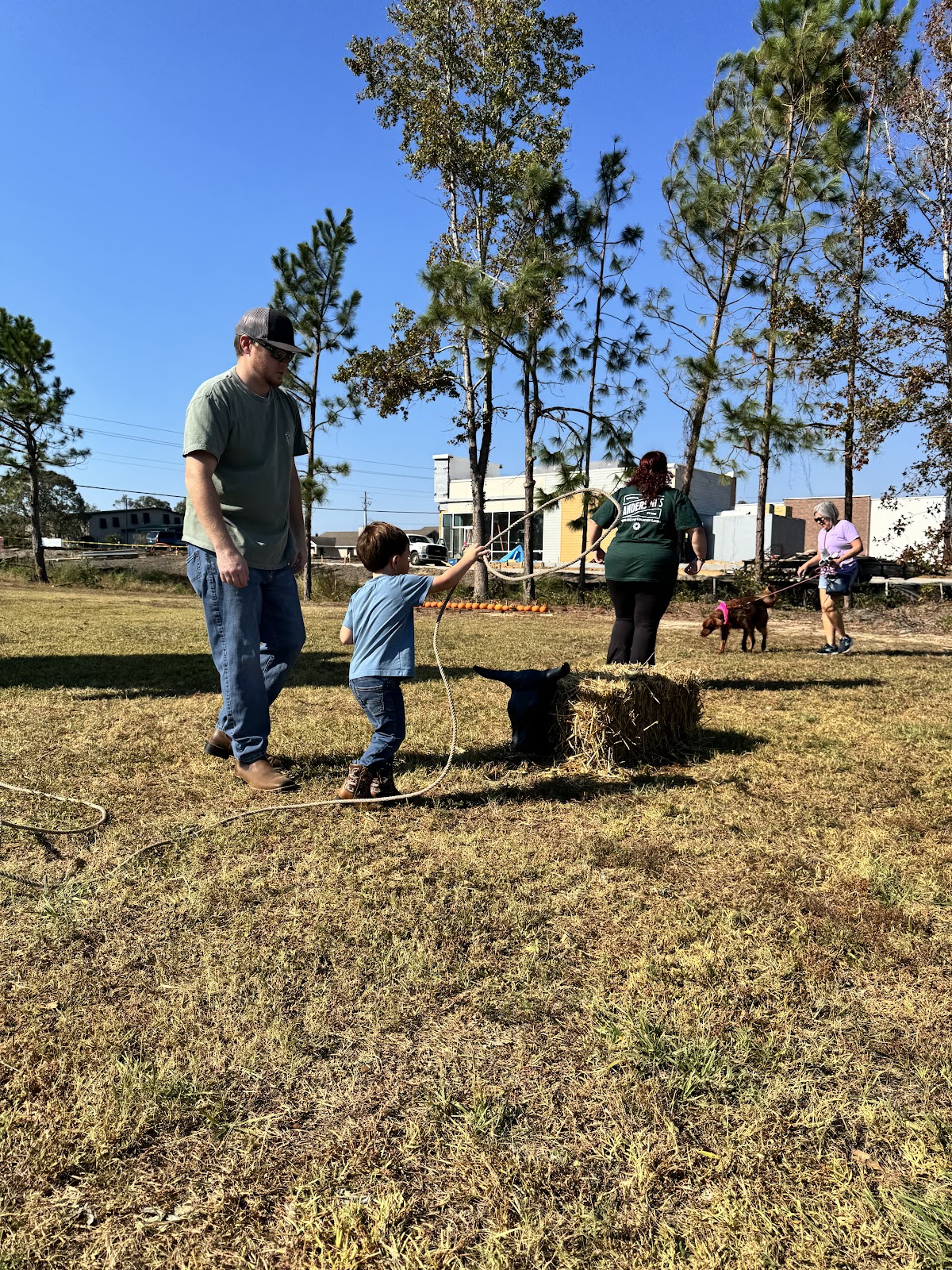 boy practicing roping 