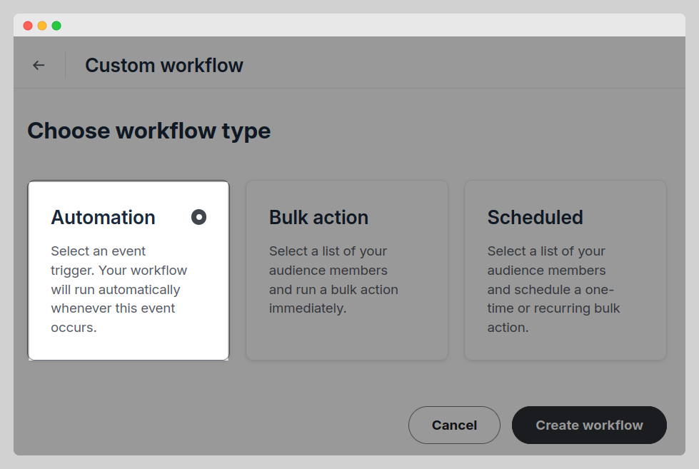 Automation workflow