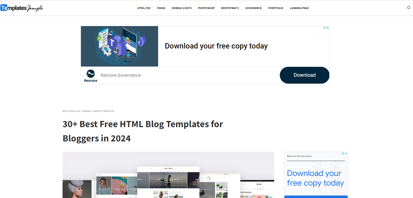 Templates Jungle for simple HTML blog templates