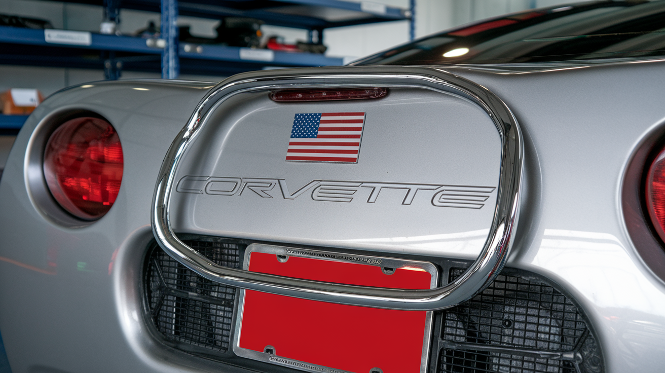 Chrome Rear License Plate Frame for a 204 c5 Corvette