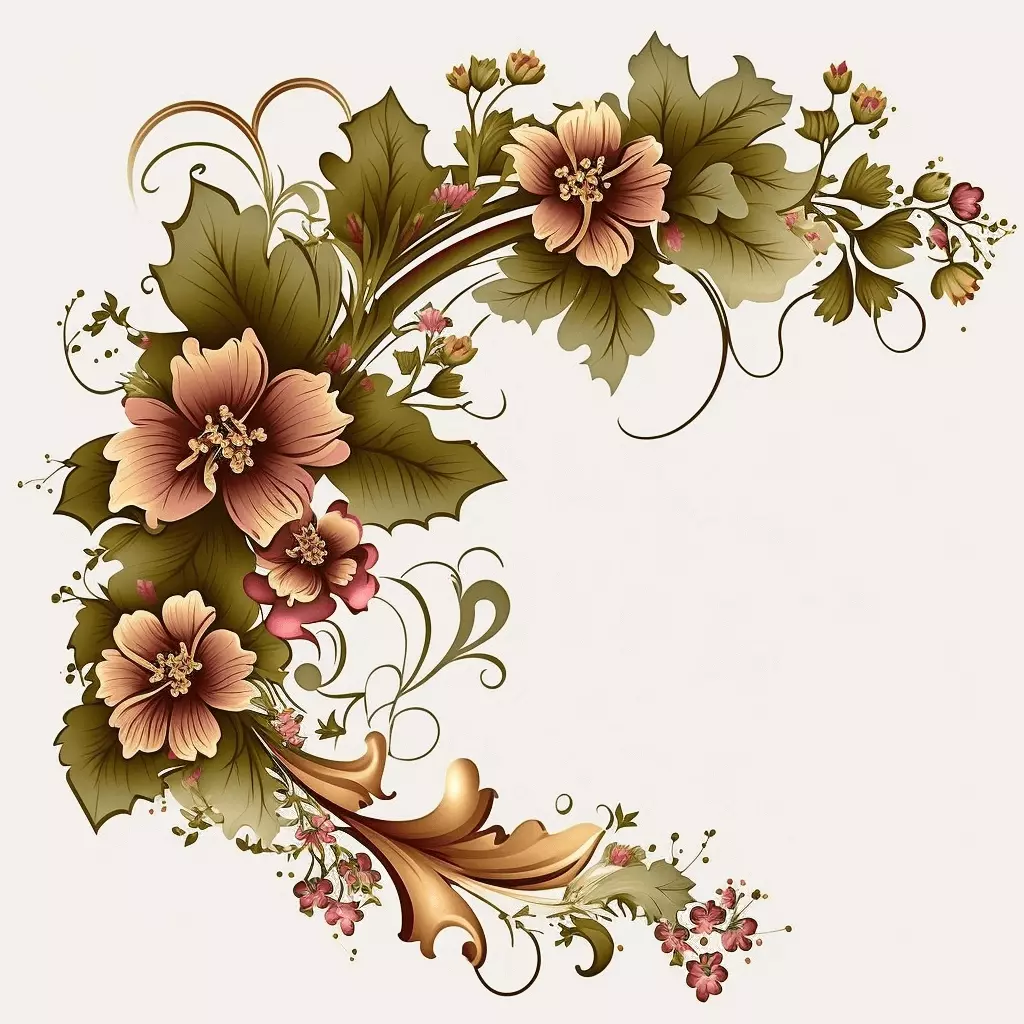 Classic Floral Borders Clip Art