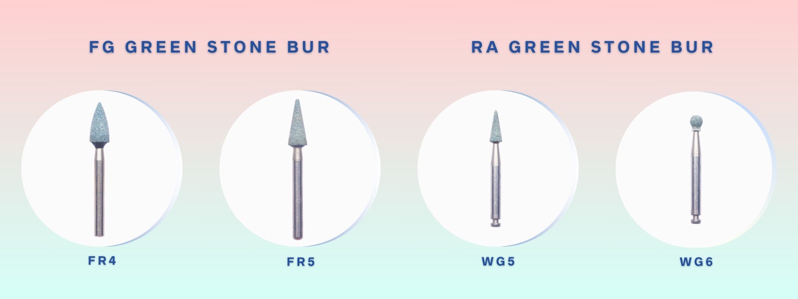 Mr. Bur Green Stone Polisher FG for high-speed polishing of amalgam, ceramic, and metal surfaces, ensuring smooth finishing in restorative procedures.