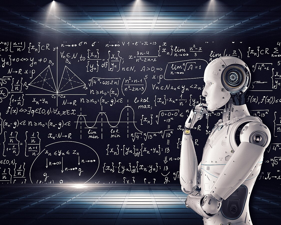 Digital rendering of a human-like AI interface, highlighting legal concerns around generated content