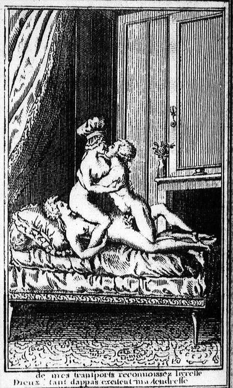 Marie in an orgy. ““Witness the ecstasy of my throes. Gods, so many bosoms excite my tender affection.”