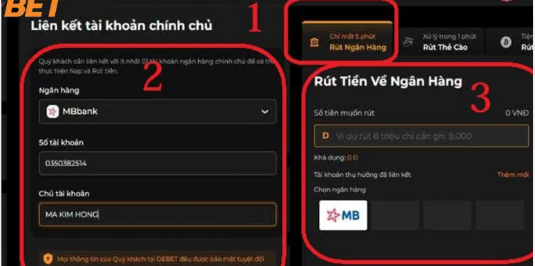 Một số lưu ý nhỏ khi tham gia rút tiền DEBET