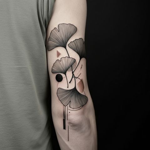 Abstract Ginkgo Tattoo