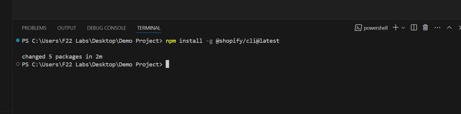 Installing Shopify CLI Globally