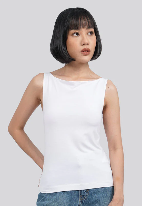 Sleeveless Boat Neck Active Top