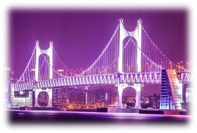 A bridge with lights at nightAI-generated content may be incorrect.