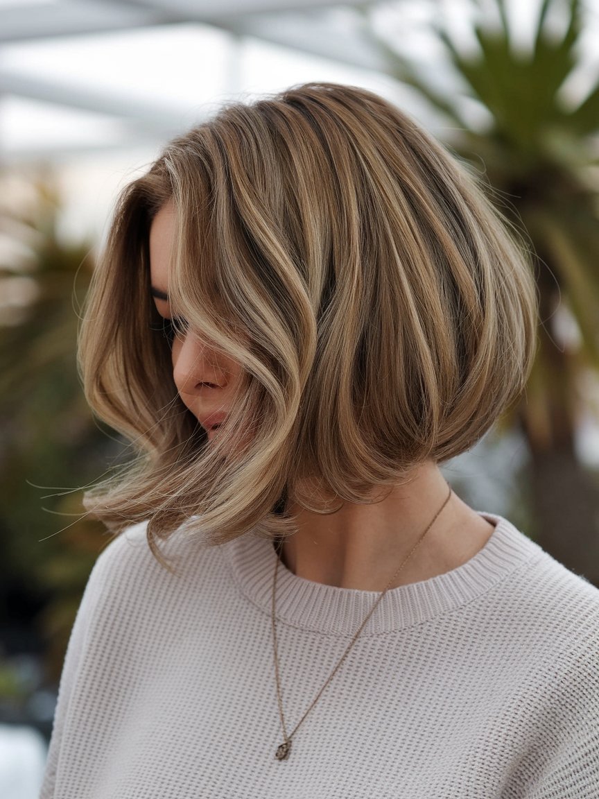 8. Rounded and Feathered Bob Haircut