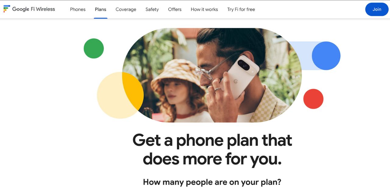 Google Fi phone plan landing page