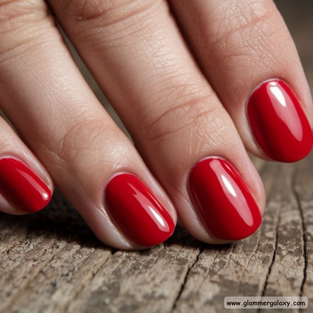 Old Money Inspired Nails having Classic Red Nails
