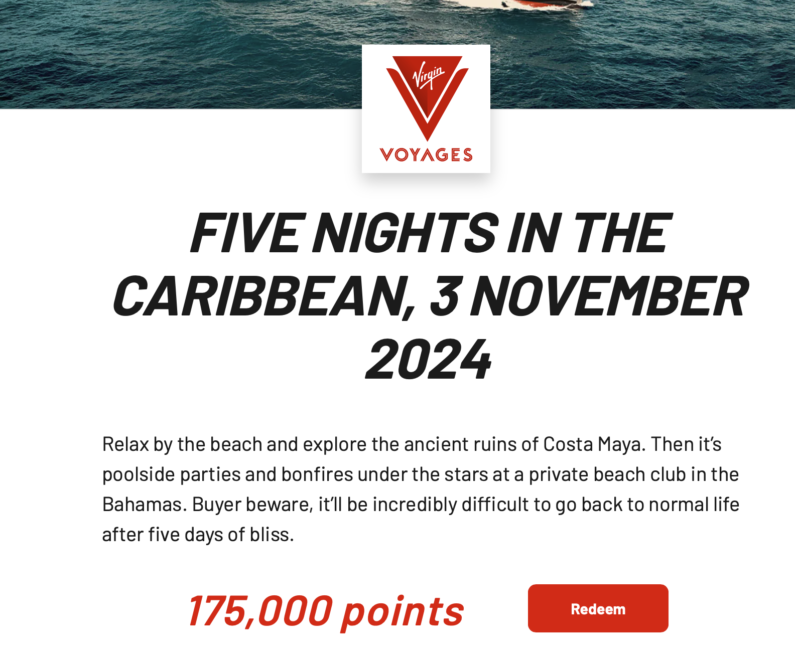 using capital one miles for a Virgin Voyages cruise