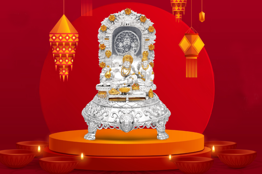 Navanidhi Lakshmi Kubera Yantra Silver Idol | CKC Jewellery Store