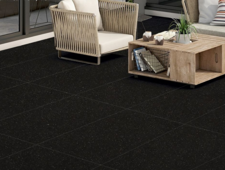 Black galaxy granite on flooring