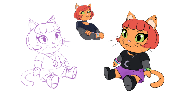 Zoe plush sketches