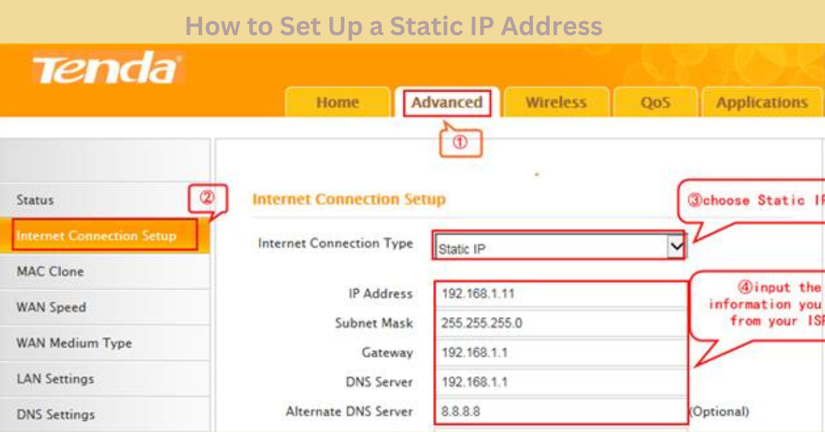 How to use a static IP address
