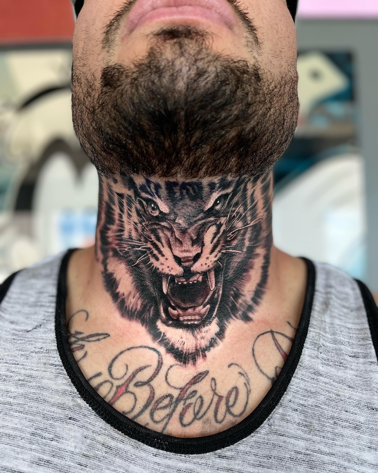 Tiger Throat Tattoo