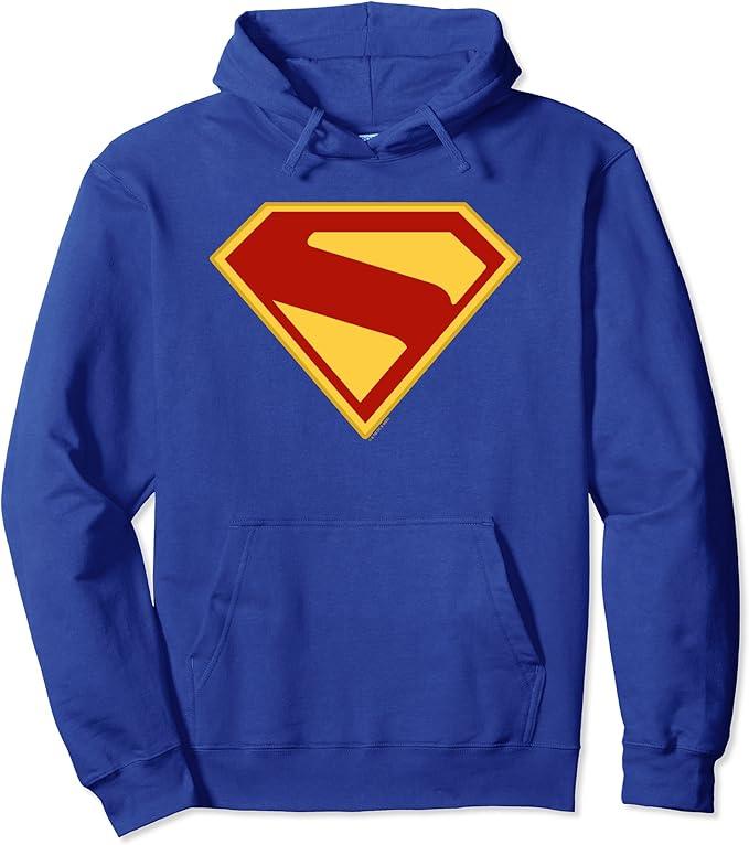 A blue hoodie with a red and yellow logo

Description automatically generated