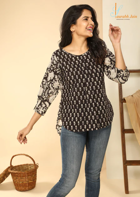 Black Cotton Top - Saurabh Jain World