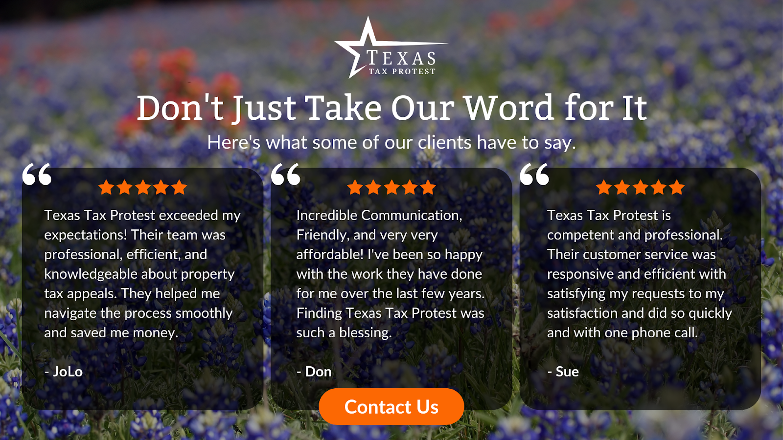 Client Reviews For Texas Tax Protest
