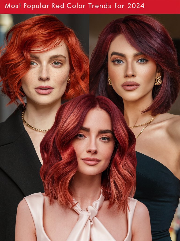 What are the most popular red hair color trends for 2024?