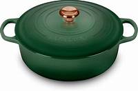 Amazon.com: Le Creuset Signature 6.75-quart Round Wide Oven with Copper Knob - Enameled Cast ...