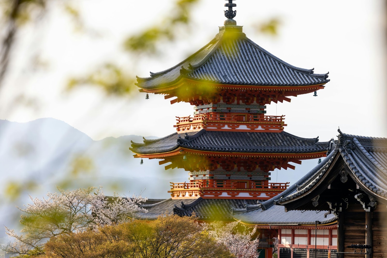 10 places to visit, Beautiful View of Shrine and Mount Fuji from Kyoto, Japan