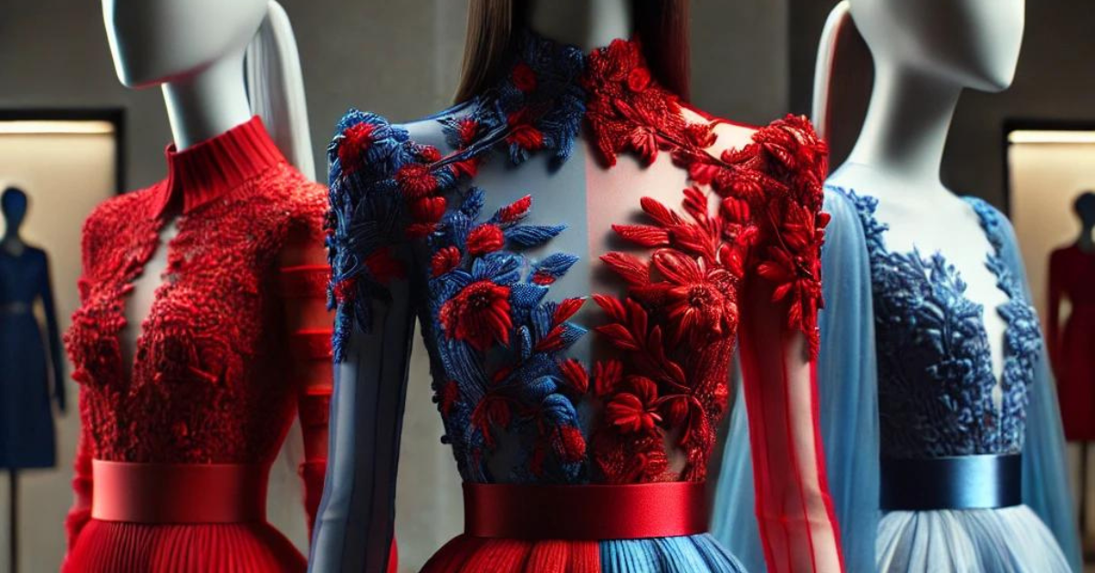 Unique Red and Blue Dresses